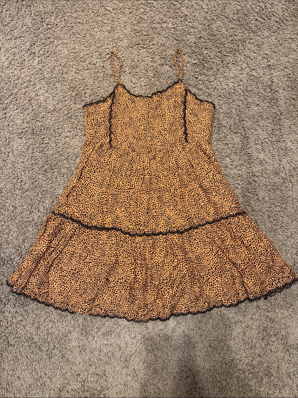 NWT Urban Outfitters Orange and Black Leopard Print Babydoll Dress